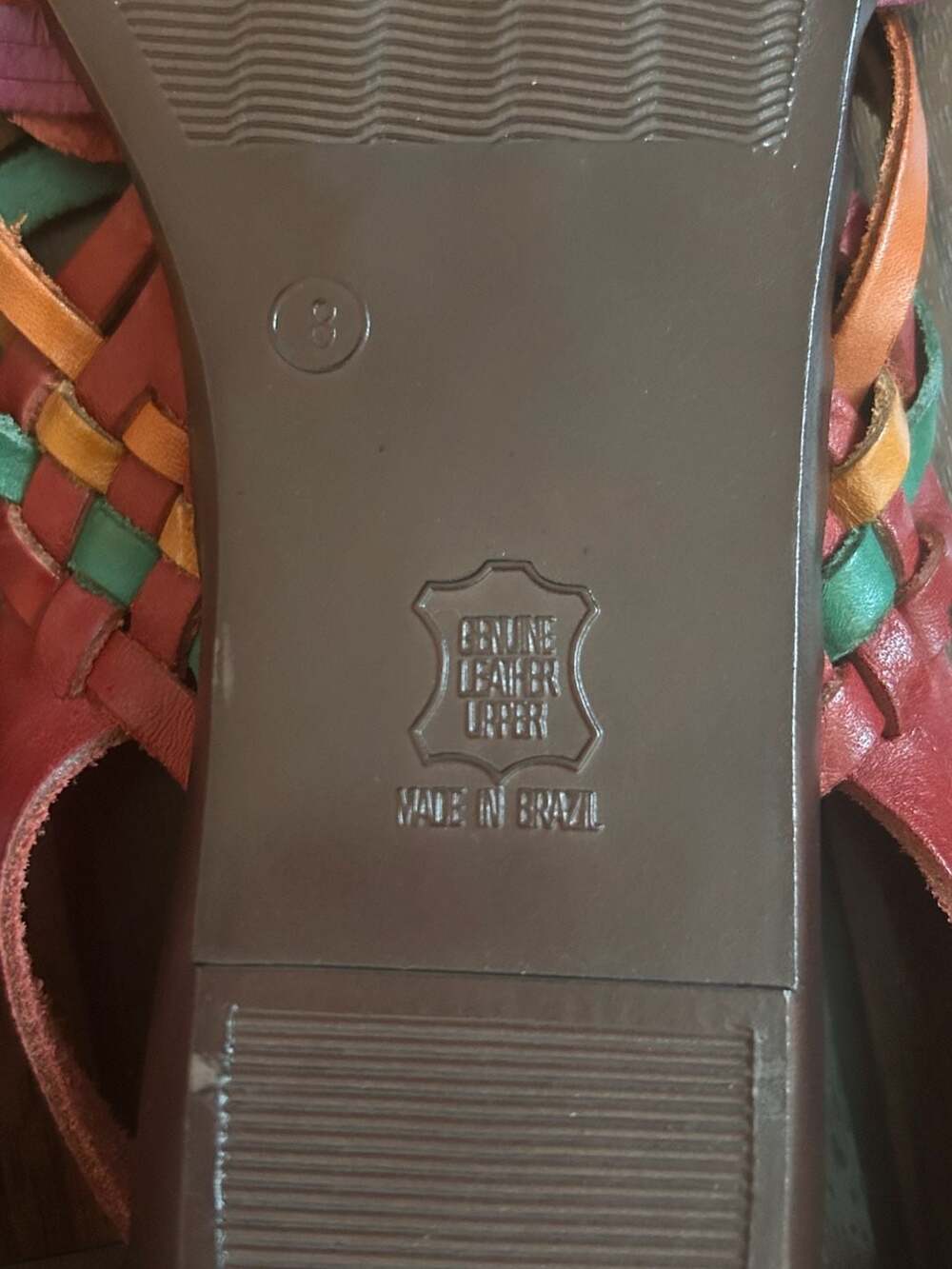 Rapallo Multi-Color Woven Leather Huarache Sandals Size 8 Wide - Picture 8 of 9